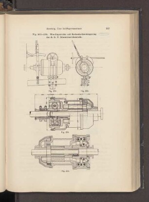 Fig. 232-235. Wendegetriebe mit Reibscheibenkupplung der S. G. F. Düsseldorf-Reisholz.