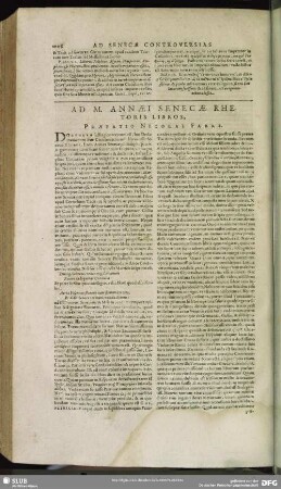 [Ad Senecae Controversias Nicolai Fabri Notae]