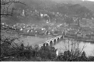 Heidelberg: Sicht vom Philosophenweg auf die Stadt