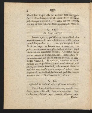 §. IX. Essentiale in edicto Praetoris est iuris naturalis.
