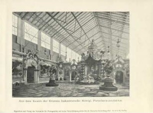 Aus dem Innern der Grossen Industriehalle: Königl. Porzellanmanufaktur
