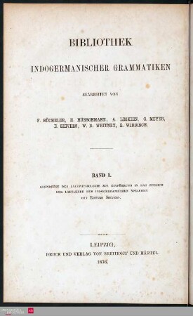 Grundzüge der Lautphysiologie zur Einführung in das Studium der Lautlehre der indogermanischen Sprachen