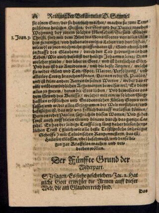 Der Fünffte Grund der Widerpart.