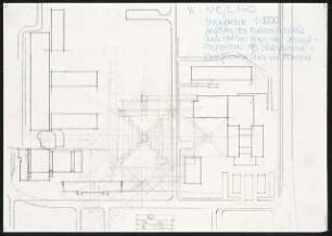 Mensa und Hochschulbibliothek, Karlsruhe Erweiterung: Lageplan, 1:1000