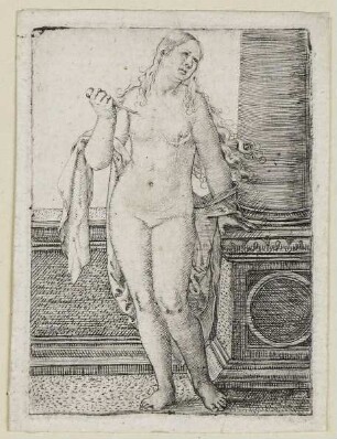 Lucretia an einer Säule stehend