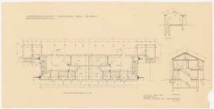 Siedlung Hinrichssegen, Bruckmühl Mehrfamilienwohnhaus: Grundriss 1:50; Schnitte 1:50