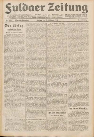 Ausgabe vom Freitag, den 09. Oktober 1914.