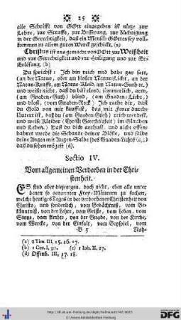Sectio IV. Vom allgemeinen Verderben in der Christenheit