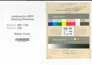Entnazifizierung Franz Balzer , geb. 05.10.1899 (Polizist)