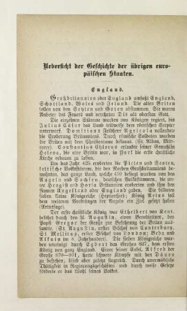 Uebersicht der Geschichte der übrigen europäischen Staaten
