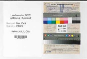 Entnazifizierung Otto Hellenbroich , geb. 16.03.1894 (Metzgermeister)