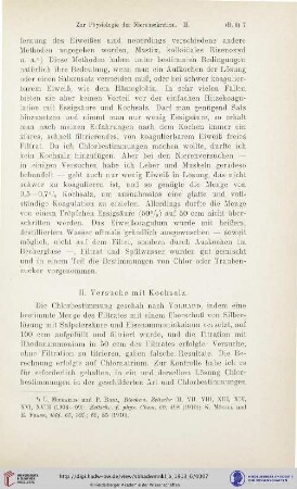 II. Versuche mit Kochsalz