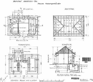 Adelsheim Nord: Fundamentplan, Sparrenlage, Schnitt A - B Nebengeb.
