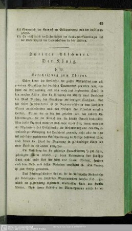 Zweiter Abschnitt. Der König