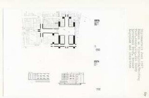 Wohnen am Vinetaplatz, Berlin-Wedding (Diplomarbeit bei Willy Kreuer): Lageplan 1:1000 und Schnitte 1:200