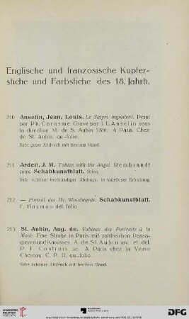 Englische und französische Kupferstiche und Farbstiche des 18. Jahr. (Nr. 210-283)