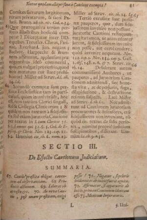 Sectio III. De Effectu Cautionum Judicialium.