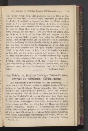 Zwei Unträge der sächsischen Provinzial_Missionskonferenz betreffend die volkstümliche Missionsliteratur