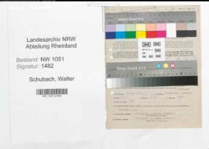Entnazifizierung Walter Schubach , geb. 10.01.1907 (Kaufmaennischer Angestellter)