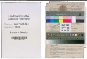 Entnazifizierung Dietrich Eumann , geb. 20.04.1895 (Kaufm.Angest.)