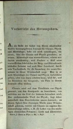 Journal für Chemie und Physik, 1. 1811