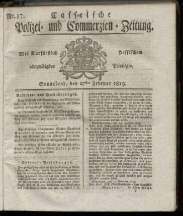 Nr. 17, Sonnabend, den 27sten Februar 1819