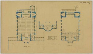 Fischer, Theodor; Ulm; Garnisonkirche (Pauluskirche) - Grundriss EG, Grundriss I. Empore, Grundriss Orgelempore