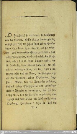 [Anrufung an die Freyheit]
