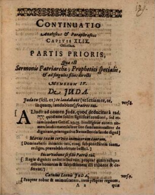 Disputationum theologicarum, in quibus caput XLIX. Geneseos enarratur, secunda