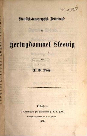 Statistisk-topographisk beskrivelse af Hertugdømmet Slesvig, [1]. [1] - Tredie Hefte