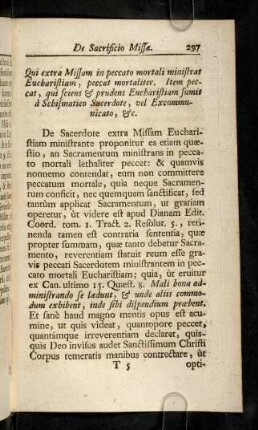 297-306, Qui extra Missam in peccato mortali ministrat ...