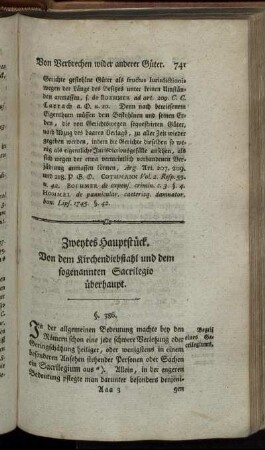 Zweytes Hauptstück. - Fünftes Hauptstück.