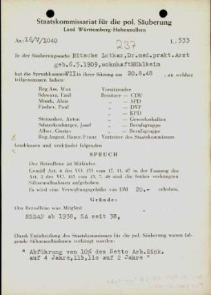 Nitsche, Lothar, Dr.