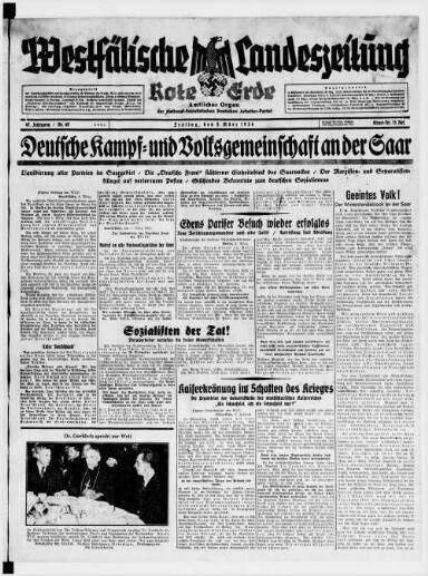 Titelseite einer Zeitung