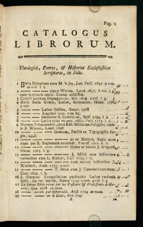 1-286, Catalogus Librorum.