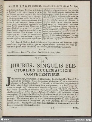 Tit. X. De Juribus, Singulis Electoribus Ecclesiasticis Competentibus