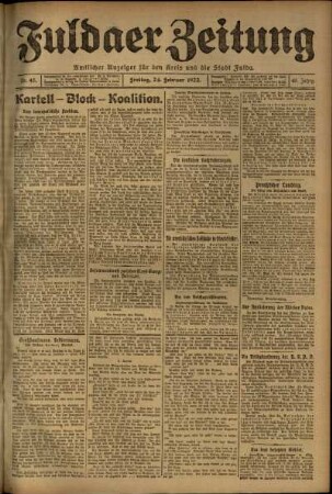 Ausgabe vom Freitag, den 24. Februar 1922.