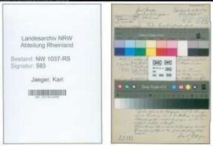 Entnazifizierung Karl Jaeger , geb. 19.05.1895 ()