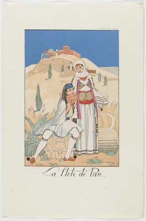 "La flute de Pan", aus dem Mode-Almanach "Falbalas et Fanfreluches 1923"