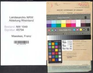 Entnazifizierung Franz Maeskes , geb. 04.10.1906 (Kaufmaennischer Angestellter)