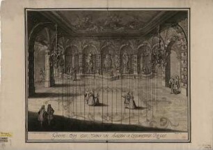 Ansicht der Grotte im Zwinger zu Dresden, Kupferstich, um 1721 : Grote Qui Est, Dans Un Sallon A LOrangerie Royale / Inv. et del. Pöppelmann. Zucchi fc. - [Dresden] , [um 1721]. - 1 Ansicht auf 1 Kunstbl. : Kupferst. ; 58 x 44 cm