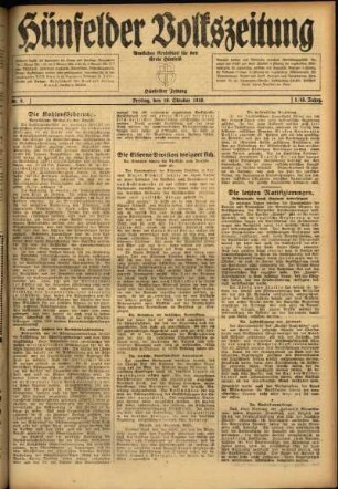 Ausgabe vom Freitag, den 10. Oktober 1919.