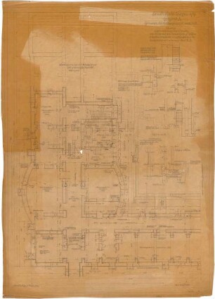 Billing, Hermann; Singen; Krankenhaus - Hauptbau, westlicher Teil (Grundriss Keller)