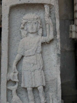 Pompej - Steinfigur : Aufgenommen am 21. Juli 2004 in den Ausgrabungsstätten der römischen Siedlung Pompeji