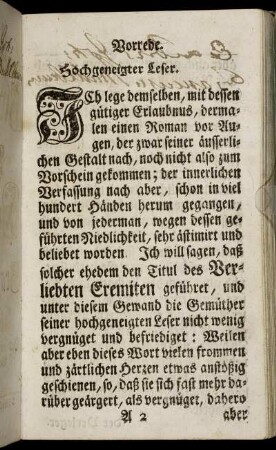 Vorrede. Hochgeneigter Leser.