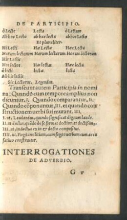 Interrogationes De Adverbio.