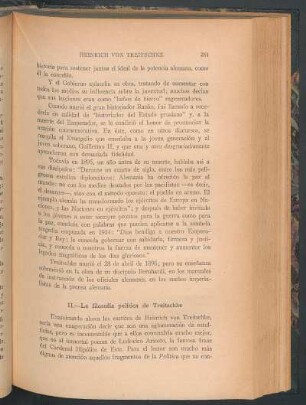 II. - La filosofía política de Treitschke