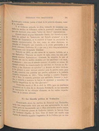 II. - La filosofía política de Treitschke