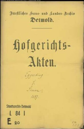Eggerding, Töns zu Ehrsen gegen Hans Henrich Simon - Rückgabe eines Kottens