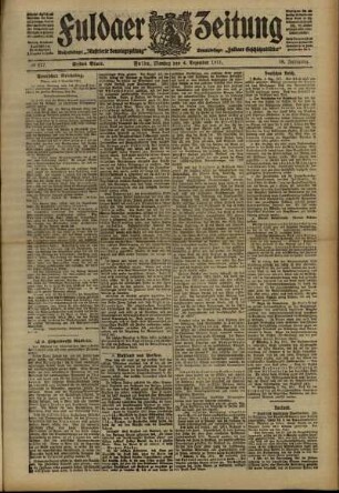 Erste Ausgabe vom Montag, den 04. Dezember 1911.